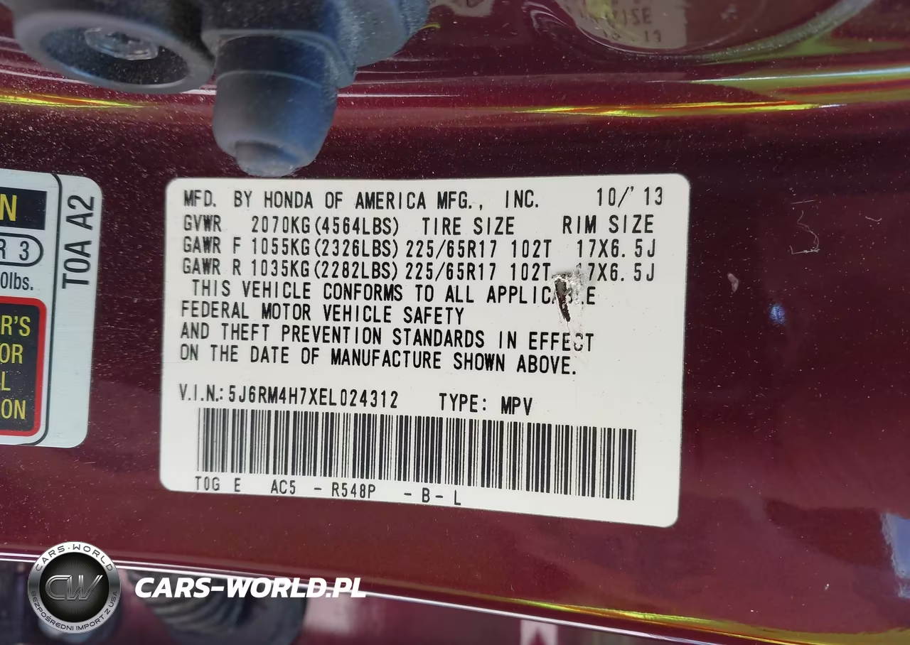 2014 Honda Cr-V Ex-L VIN:5J6RM4H7XEL024312 - 9
