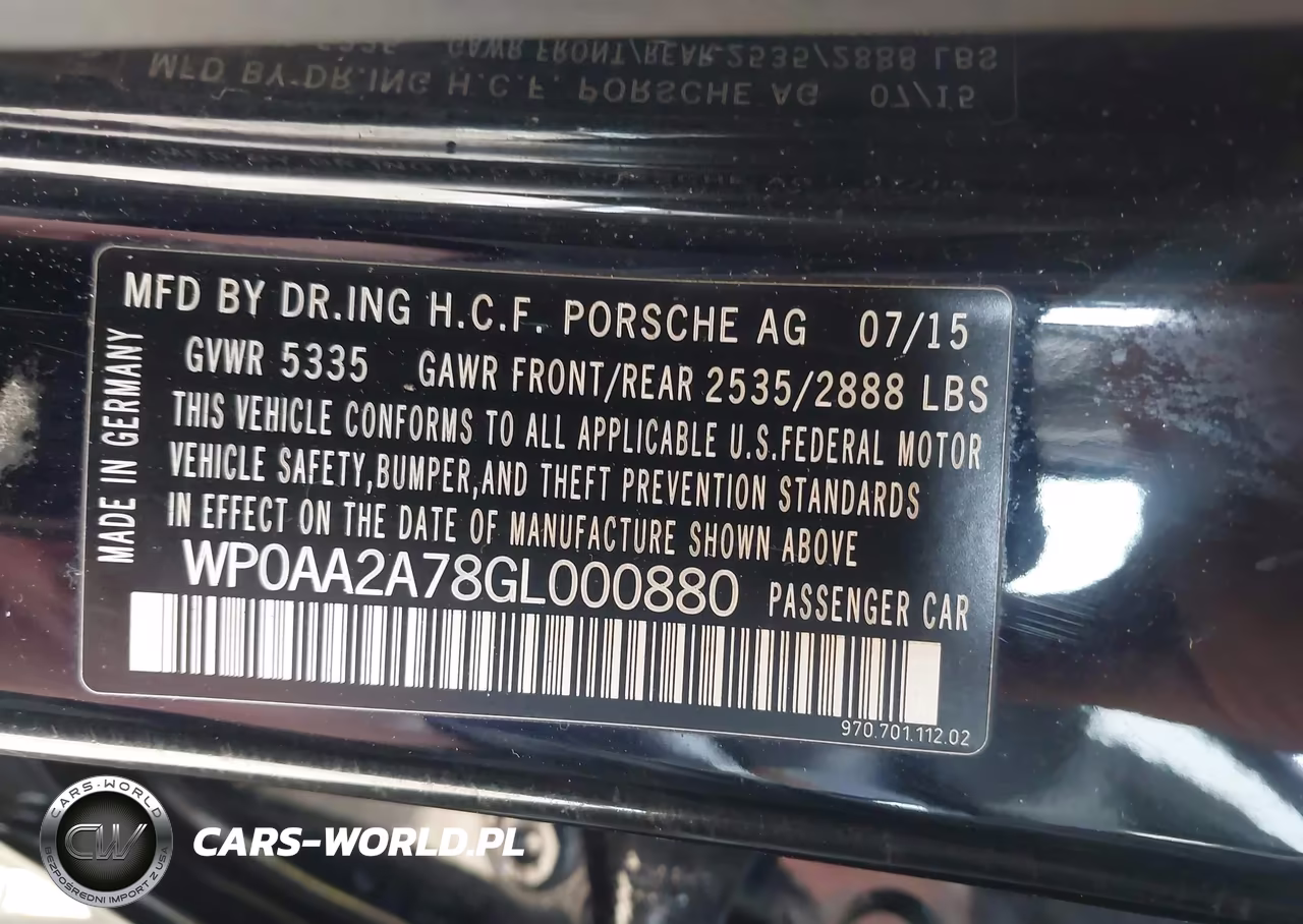 2016 Porsche Panamera 4 VIN:WP0AA2A78GL000880 - 9