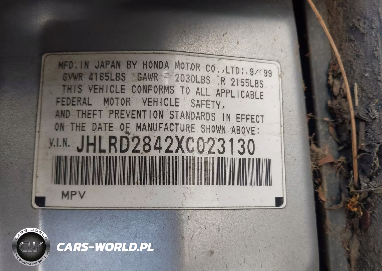1999 Honda Cr-V Lx VIN:JHLRD2842XC023130 - 9