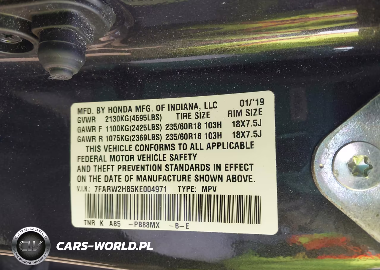 2019 Honda Cr-V Ex-L VIN:7FARW2H85KE004971 - 9