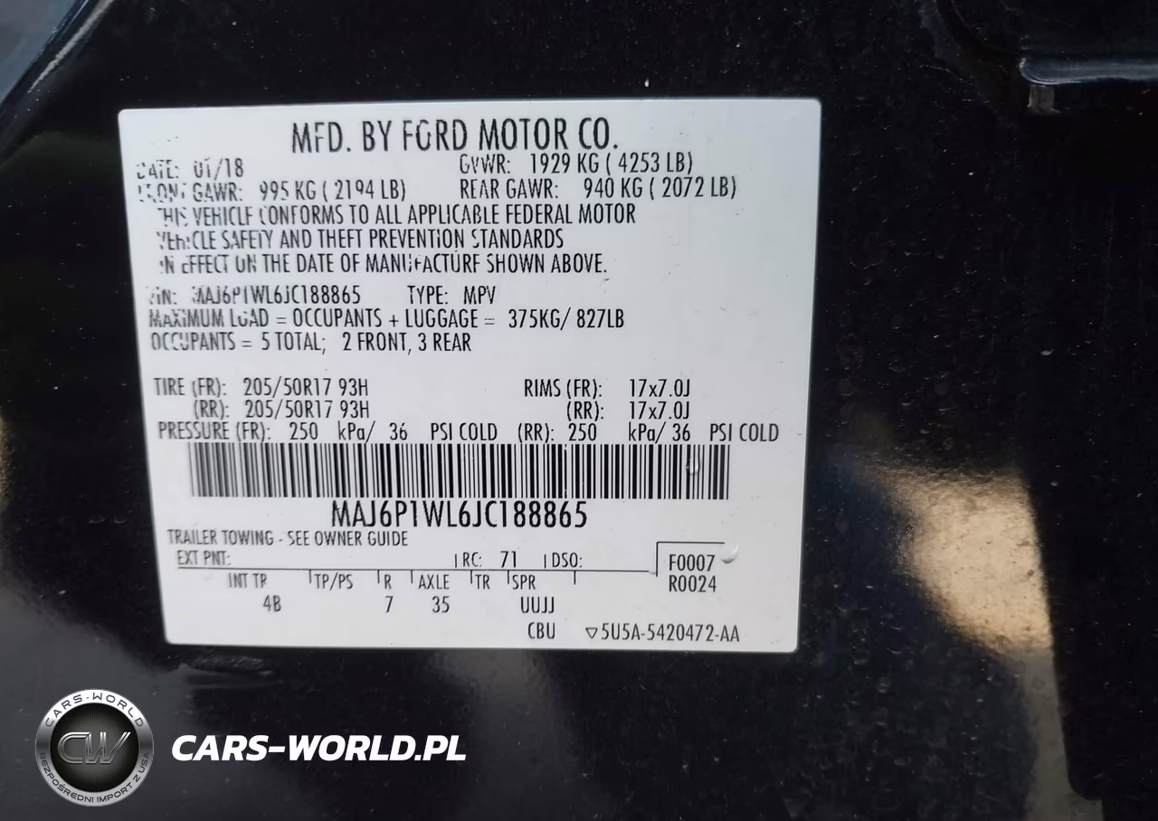 2018 Ford Ecosport Titanium VIN:MAJ6P1WL6JC188865 - 9