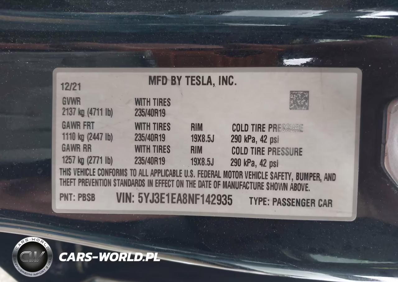2022 Tesla Model 3 Rear-Wheel Drive VIN:5YJ3E1EA8NF142935 - 9