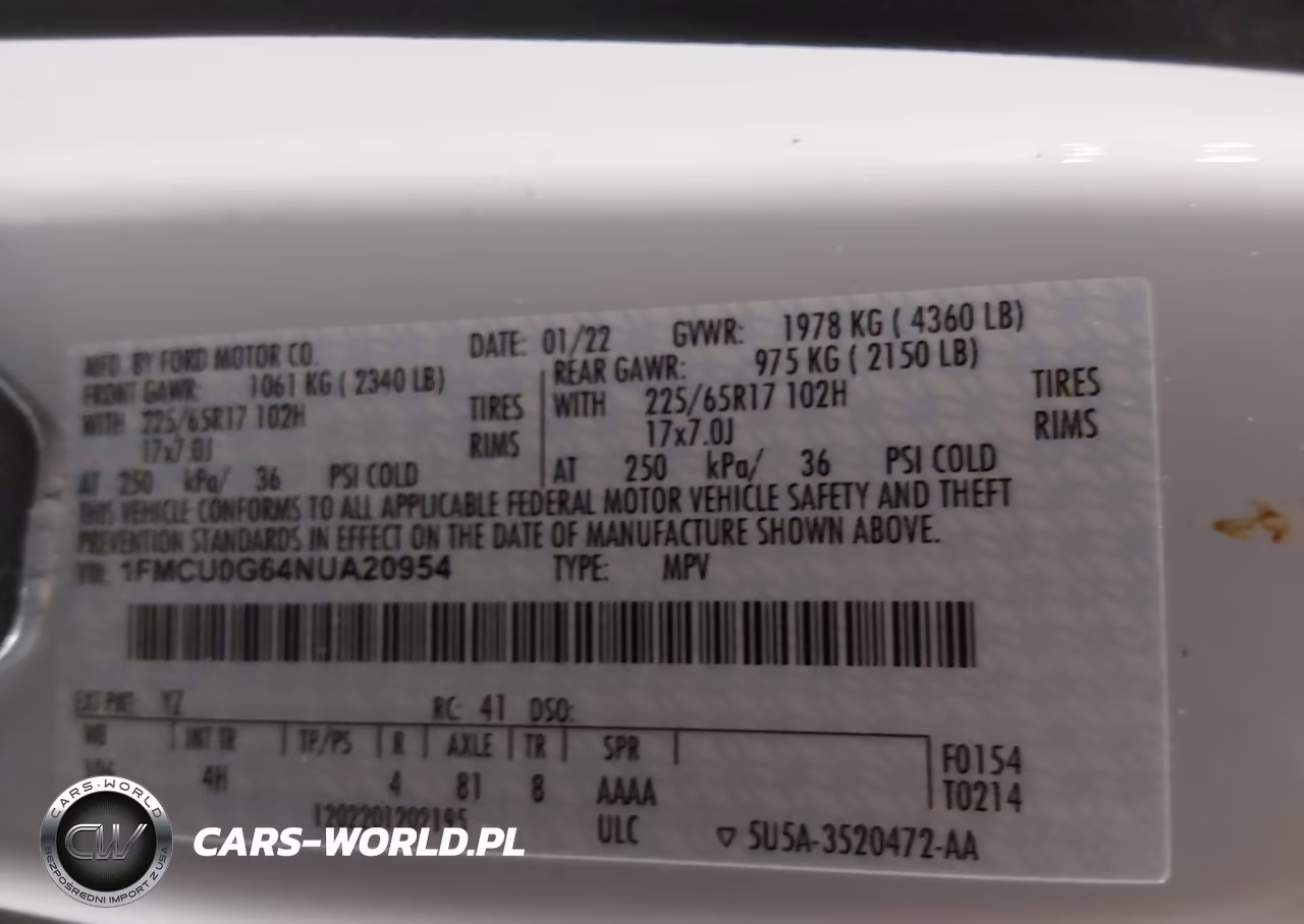 2022 Ford Escape Se VIN:1FMCU0G64NUA20954 - 9