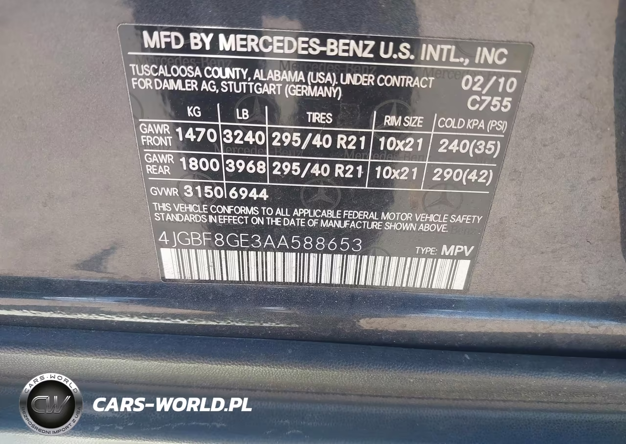 2010 Mercedes-Benz Gl 550 4Matic VIN:4JGBF8GE3AA588653 - 9