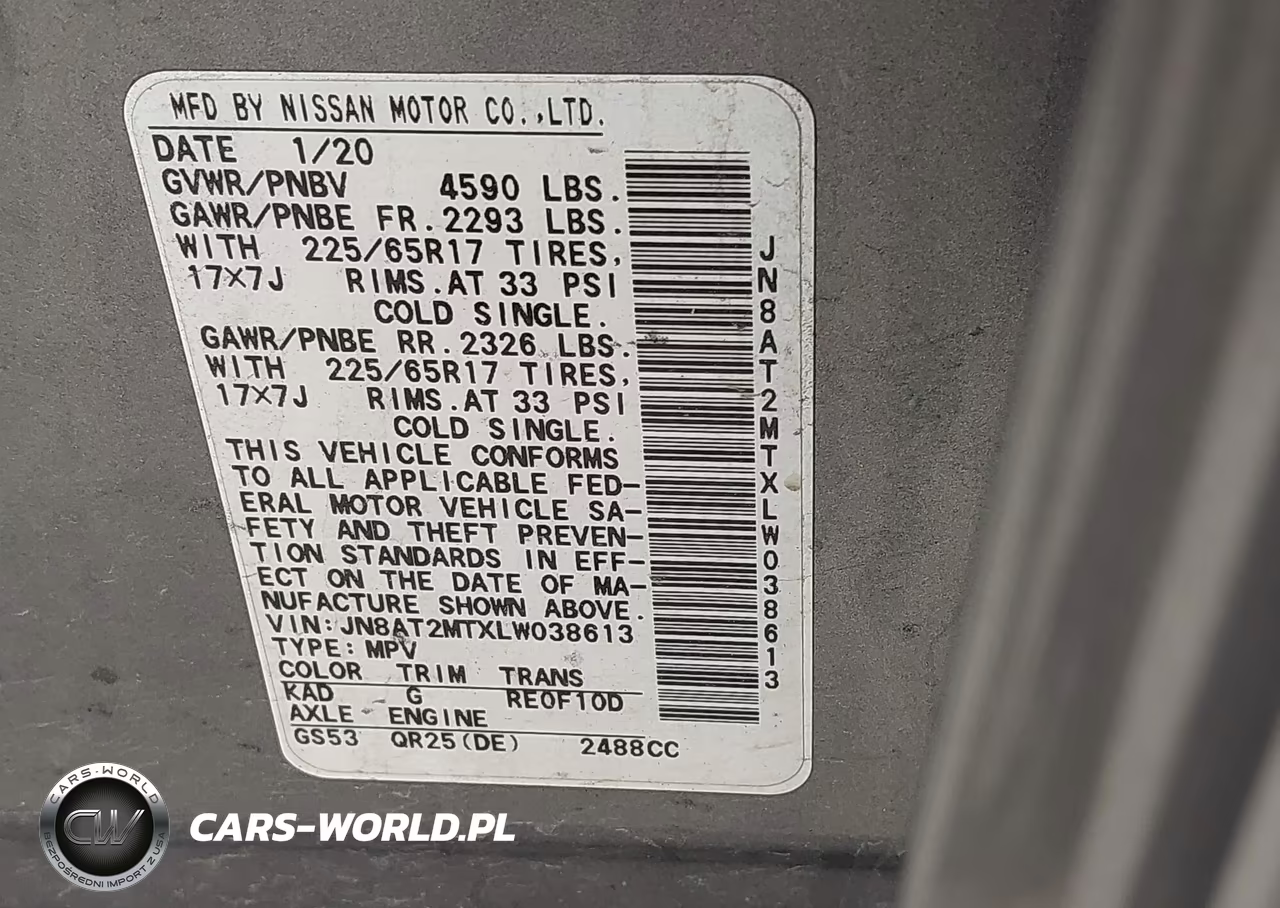 2020 Nissan Rogue Sv Fwd VIN:JN8AT2MTXLW038613 - 9