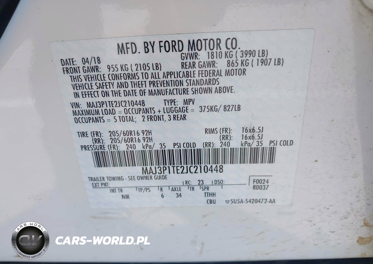 2018 Ford Ecosport Se VIN:MAJ3P1TE2JC210448 - 9