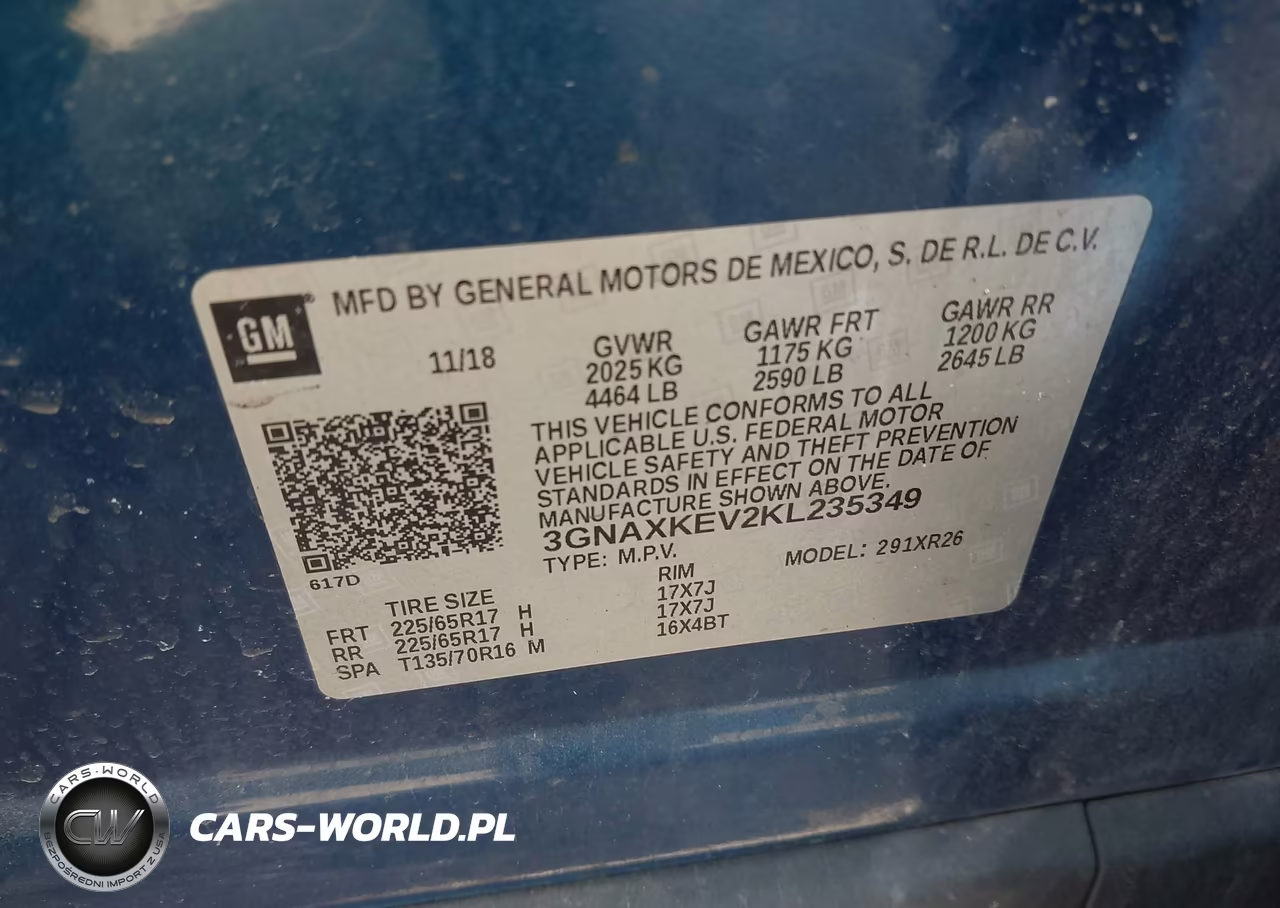 2019 Chevrolet Equinox Lt VIN:3GNAXKEV2KL235349 - 9