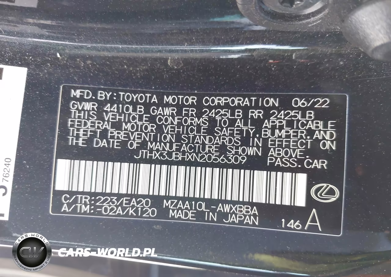 2022 Lexus Ux 200 Base-200 F Sport-200 Luxury VIN:JTHX3JBHXN2056309 - 9