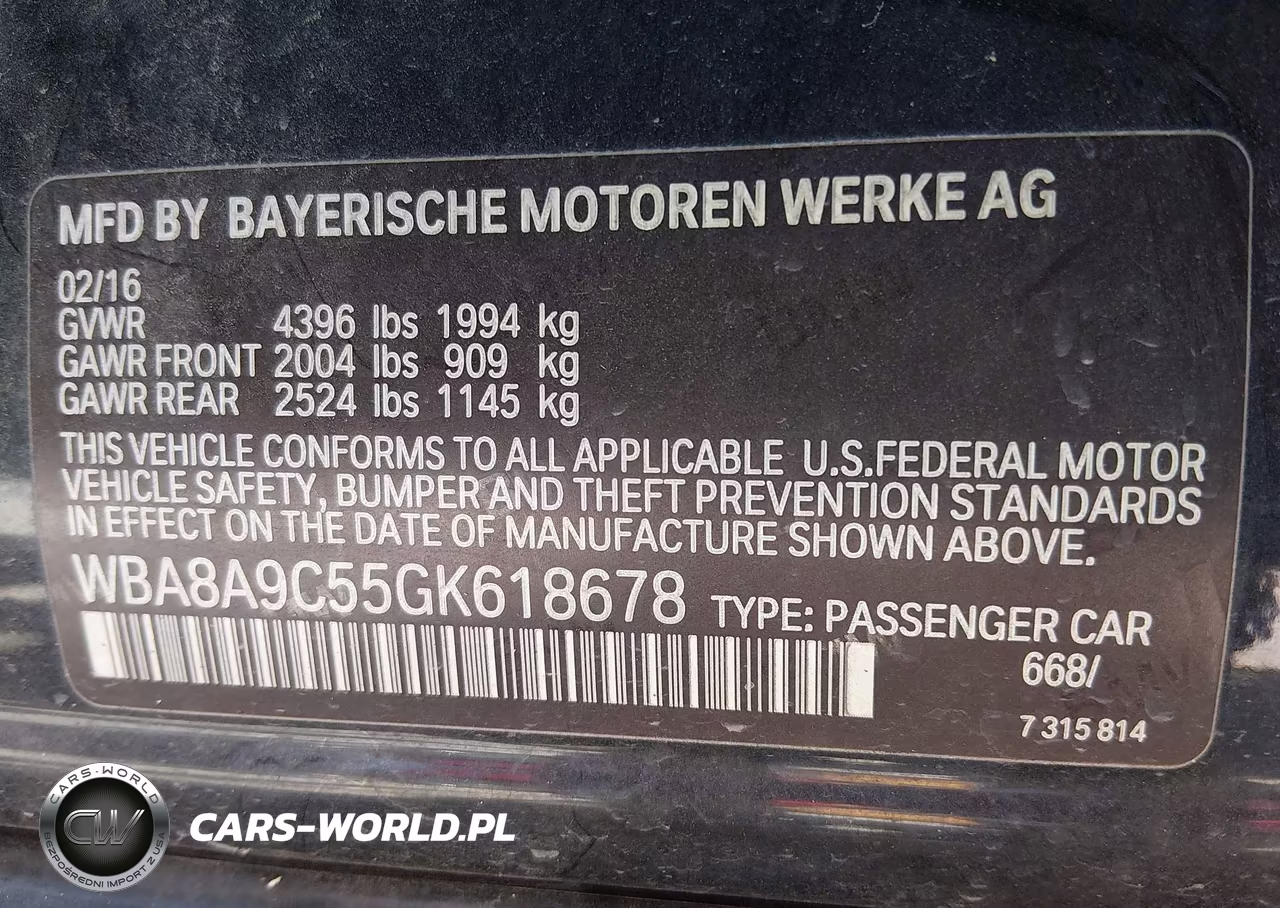 2016 BMW 320I VIN:WBA8A9C55GK618678 - 9