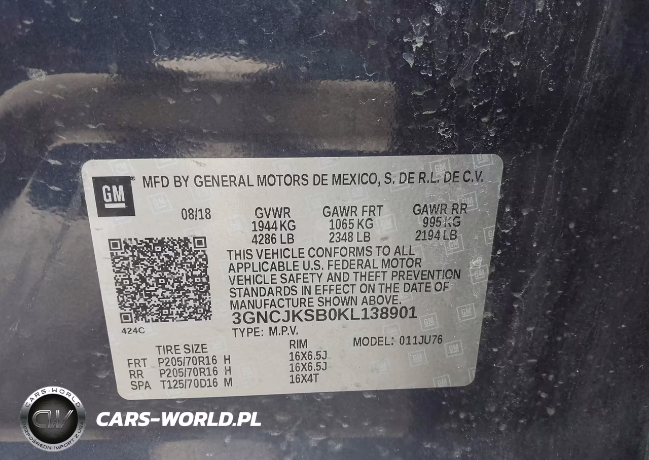 2019 Chevrolet Trax Ls VIN:3GNCJKSB0KL138901 - 9
