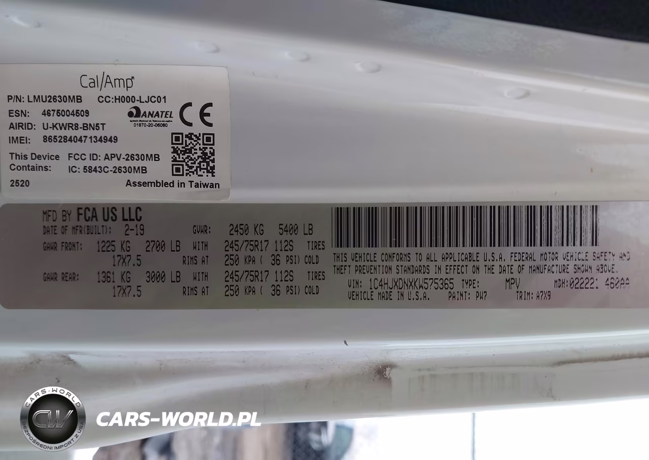 2019 Jeep Wrangler Unlimited Sport S 4X4 VIN:1C4HJXDNXKW575365 - 9