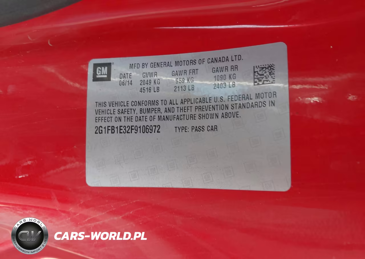 2015 Chevrolet Camaro 2Ls VIN:2G1FB1E32F9106972 - 9