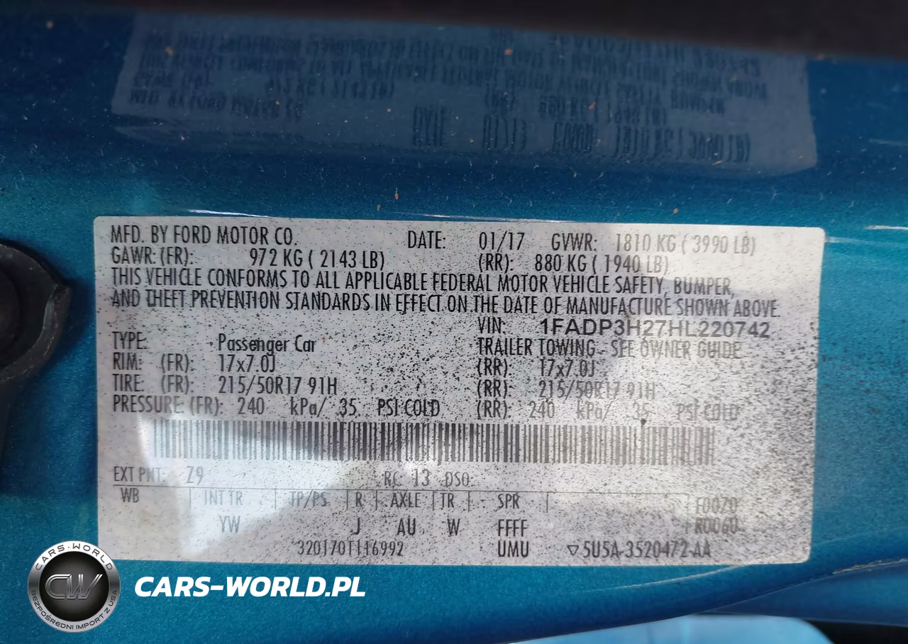 2017 Ford Focus Sel VIN:1FADP3H27HL220742 - 9