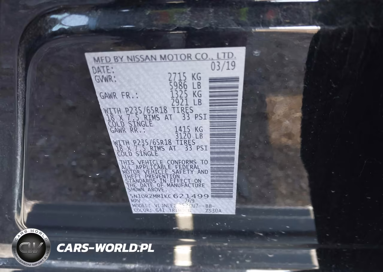 2019 Nissan Pathfinder Sv VIN:5N1DR2MM1KC621499 - 9
