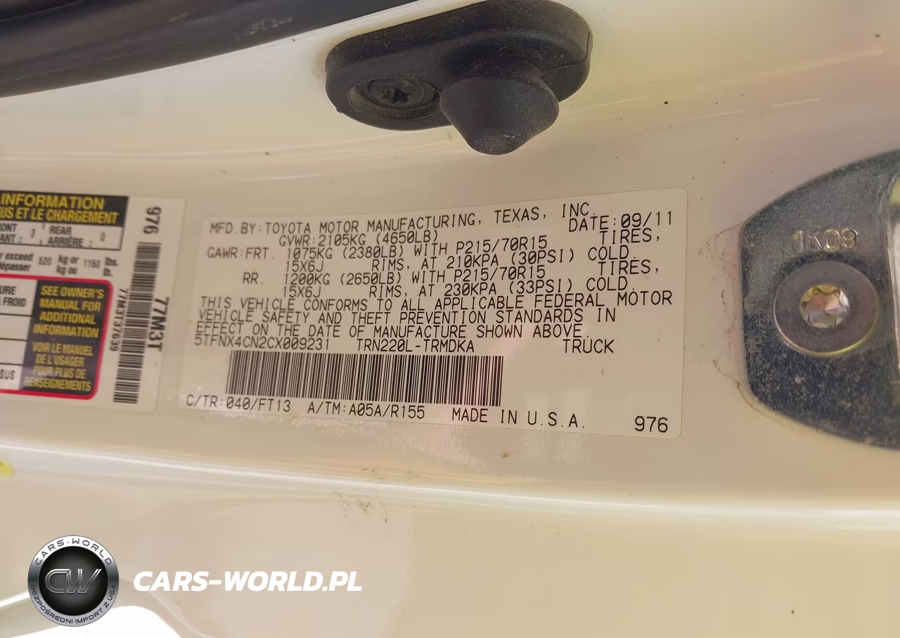 2012 Toyota Tacoma VIN:5TFNX4CN2CX009231 - 9