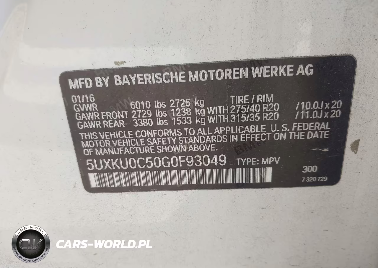 2016 BMW X6 Sdrive35I VIN:5UXKU0C50G0F93049 - 9