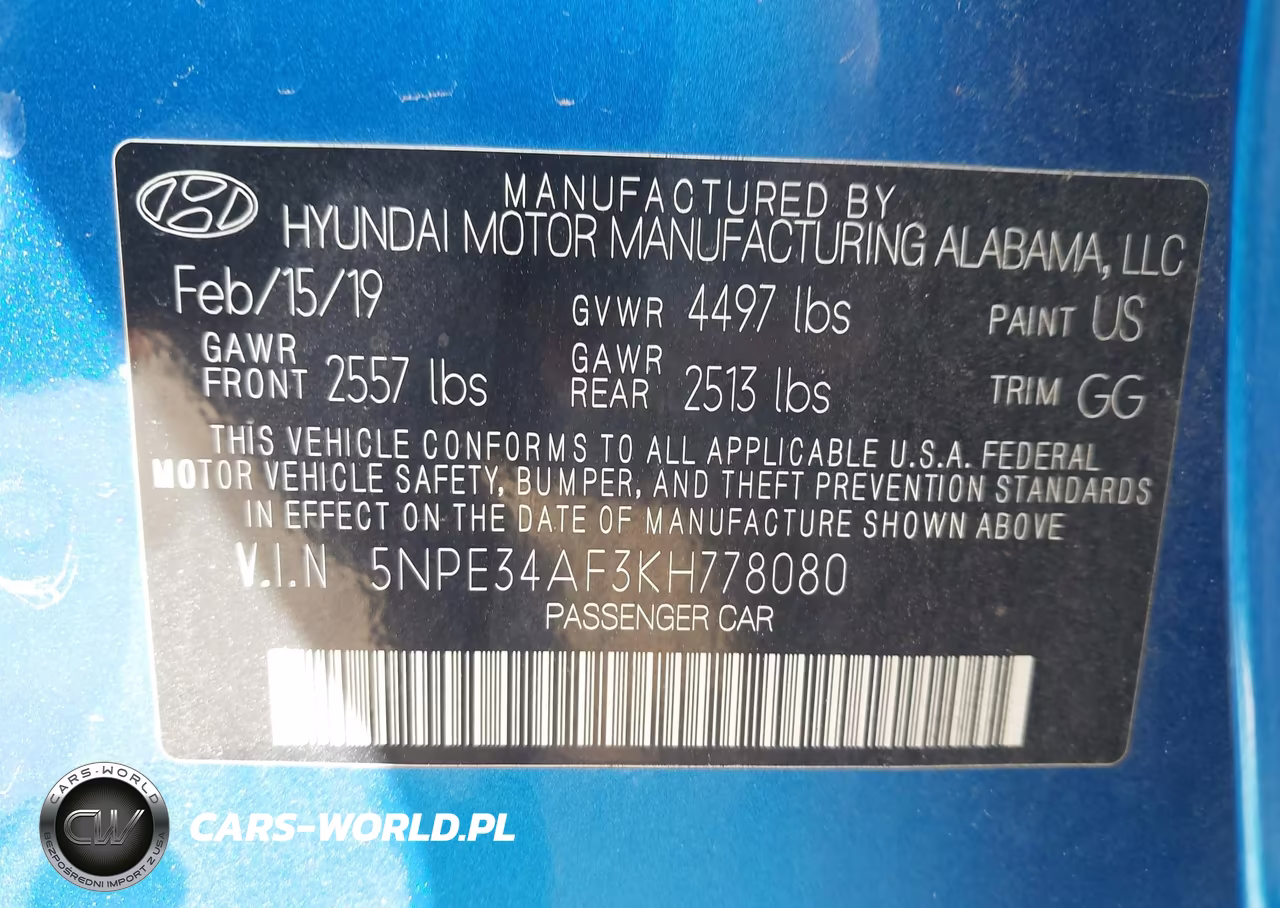 2019 Hyundai Sonata Sel VIN:5NPE34AF3KH778080 - 9