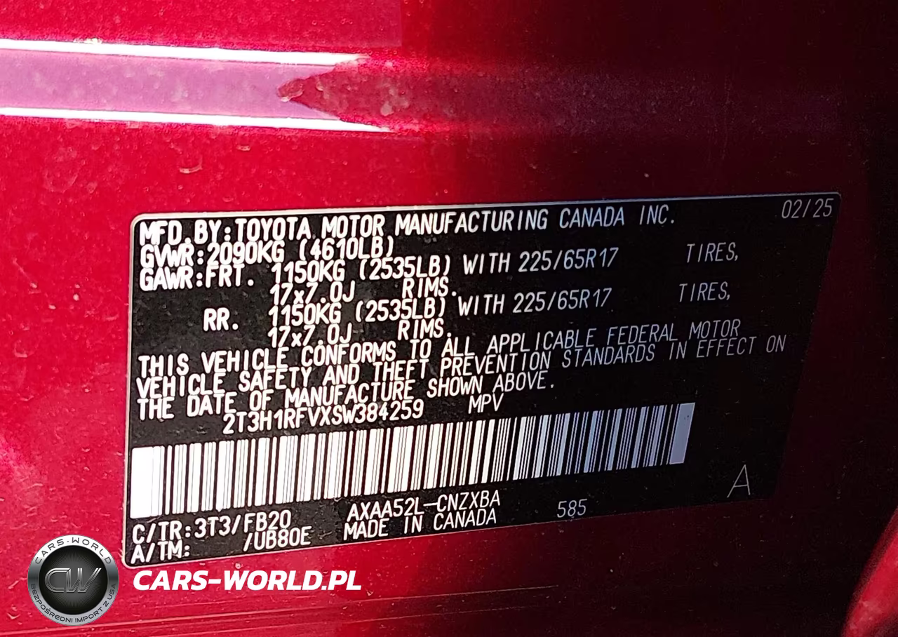 2025 Toyota Rav4 Le VIN:2T3H1RFVXSW384259 - 9