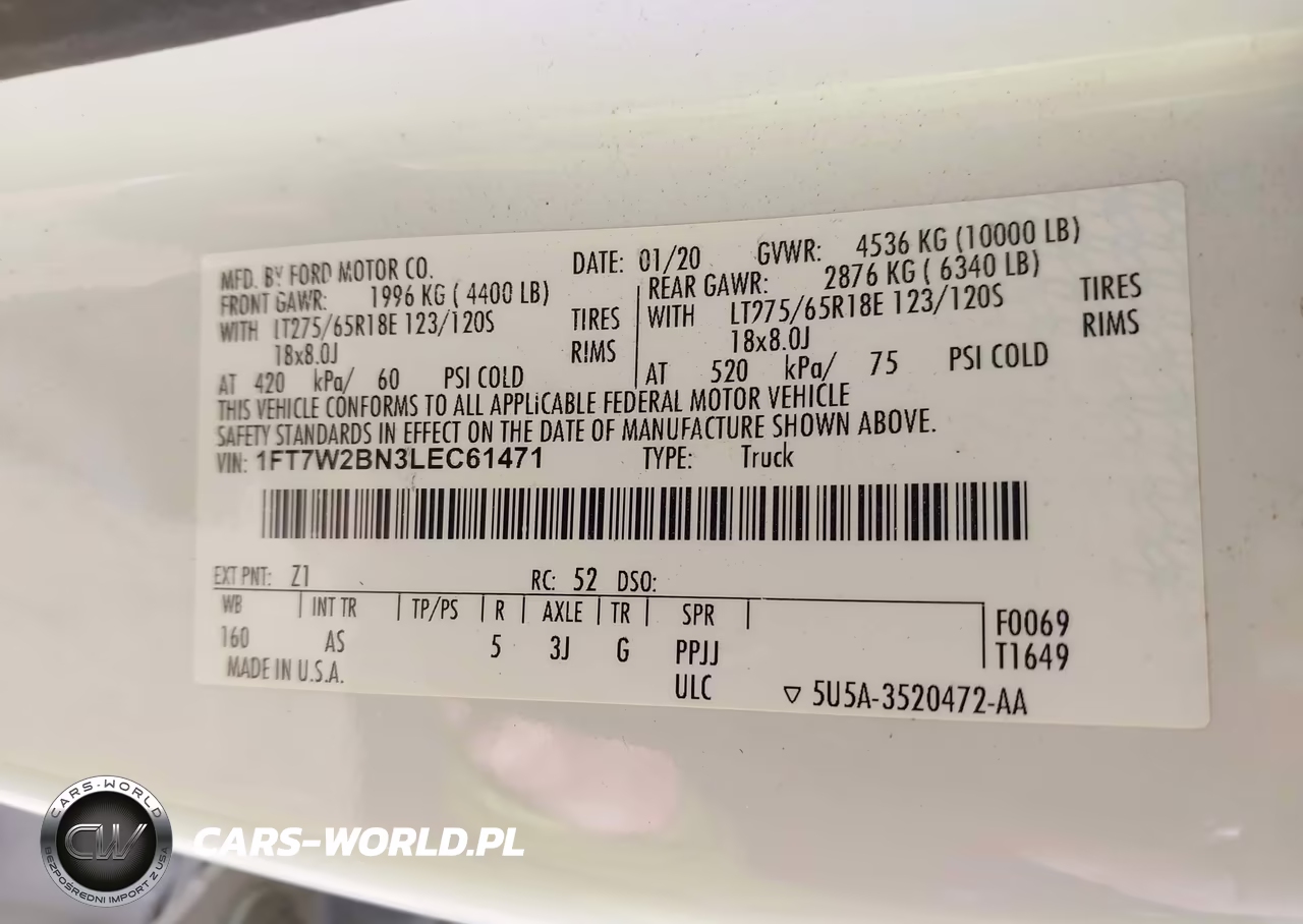 2020 Ford F-250 Xl VIN:1FT7W2BN3LEC61471 - 9