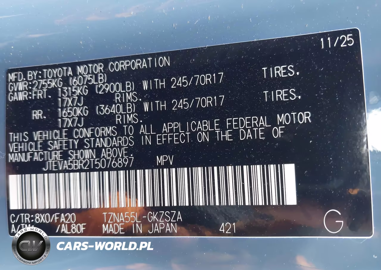 2026 Toyota 4Runner Sr5 VIN:JTEVA5BR2T5076897 - 9