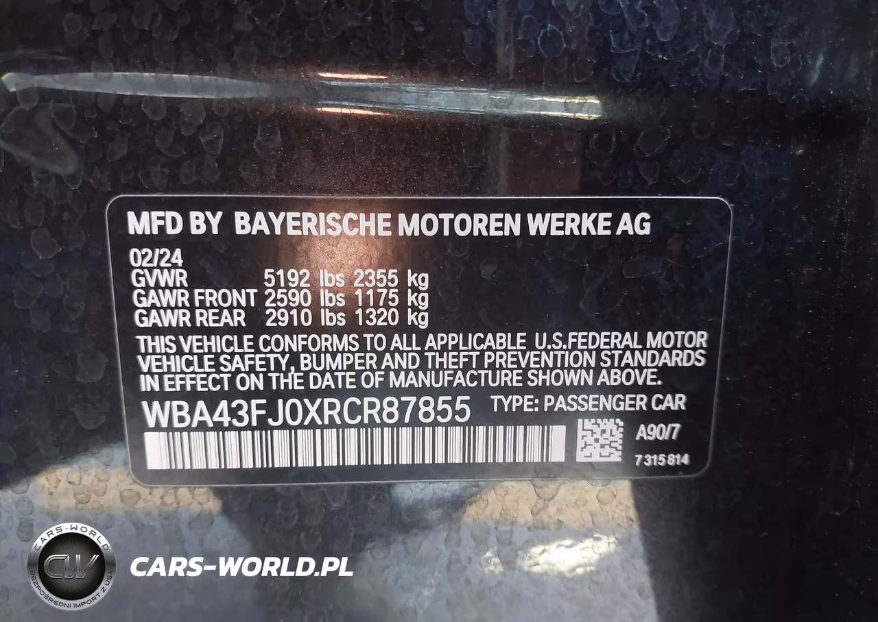 2024 BMW 530I VIN:WBA43FJ0XRCR87855 - 9