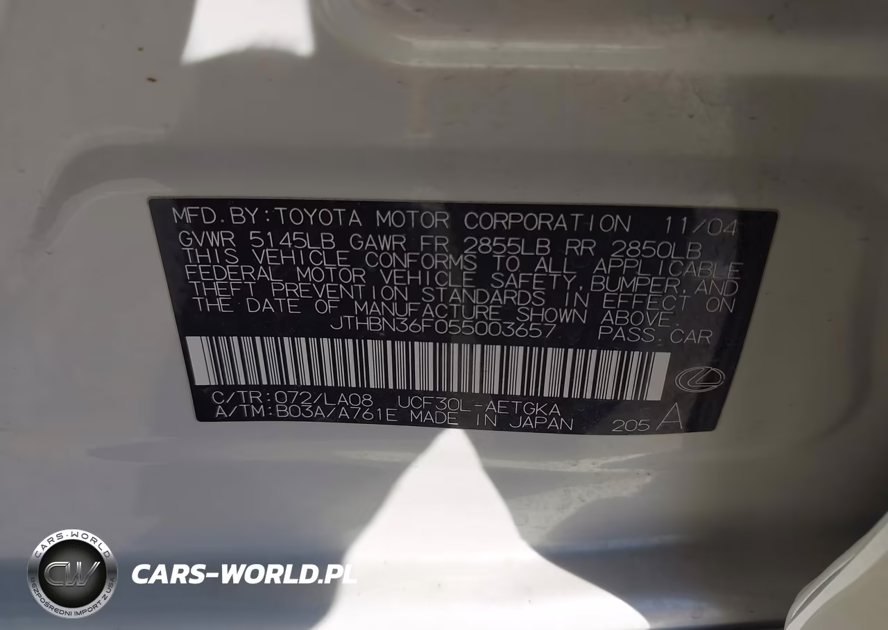 2005 Lexus Ls 430 VIN:JTHBN36F055003657 - 9
