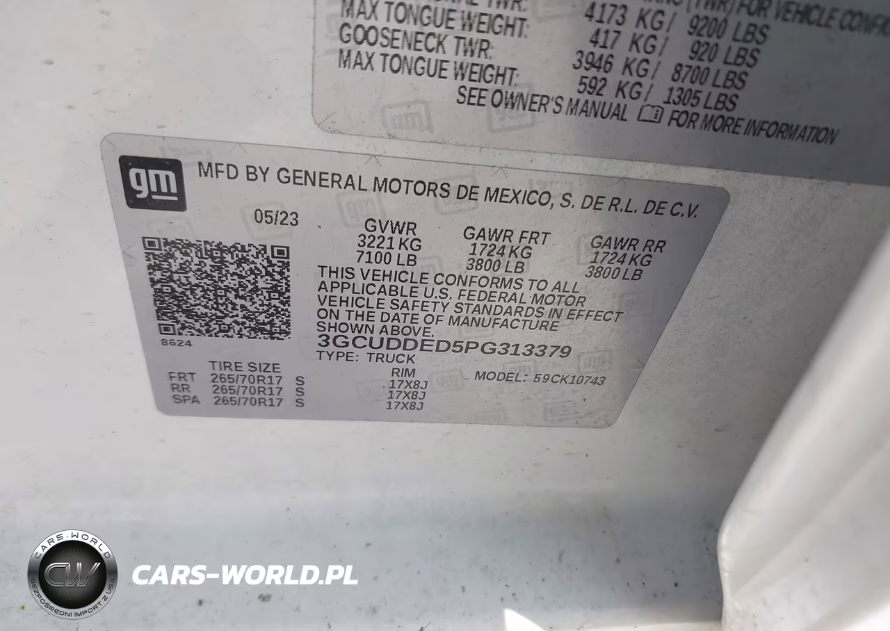 2023 Chevrolet Silverado 1500 4Wd Standard Bed Lt VIN:3GCUDDED5PG313379 - 9