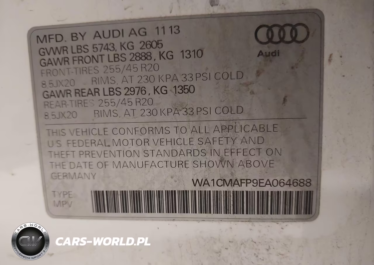 2014 Audi Q5 3.0 Tdi Premium Plus VIN:WA1CMAFP9EA064688 - 9