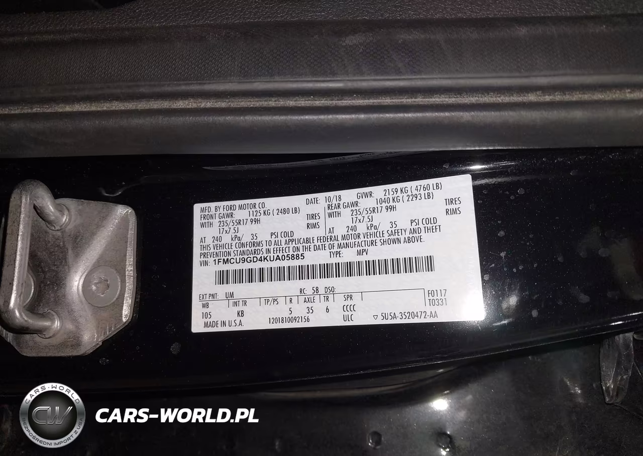 2019 Ford Escape Se VIN:1FMCU9GD4KUA05885 - 9
