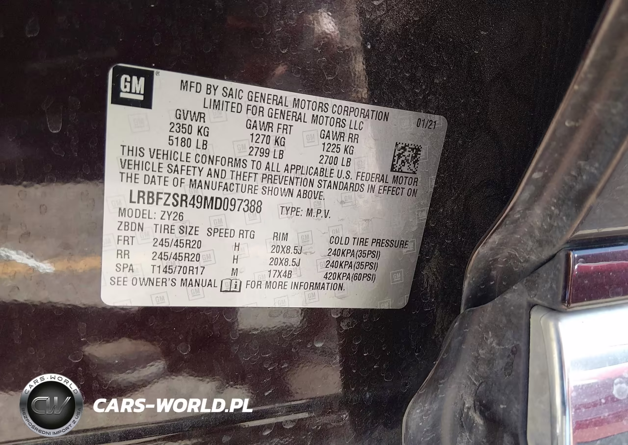 2021 Buick Envision Awd Avenir VIN:LRBFZSR49MD097388 - 9