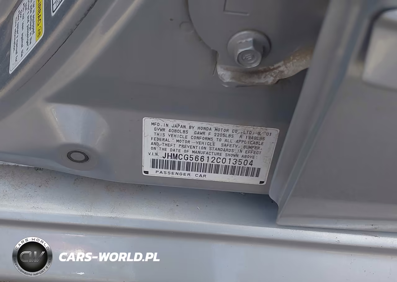2002 Honda Accord 2.3 Ex VIN:JHMCG56612C013504 - 8