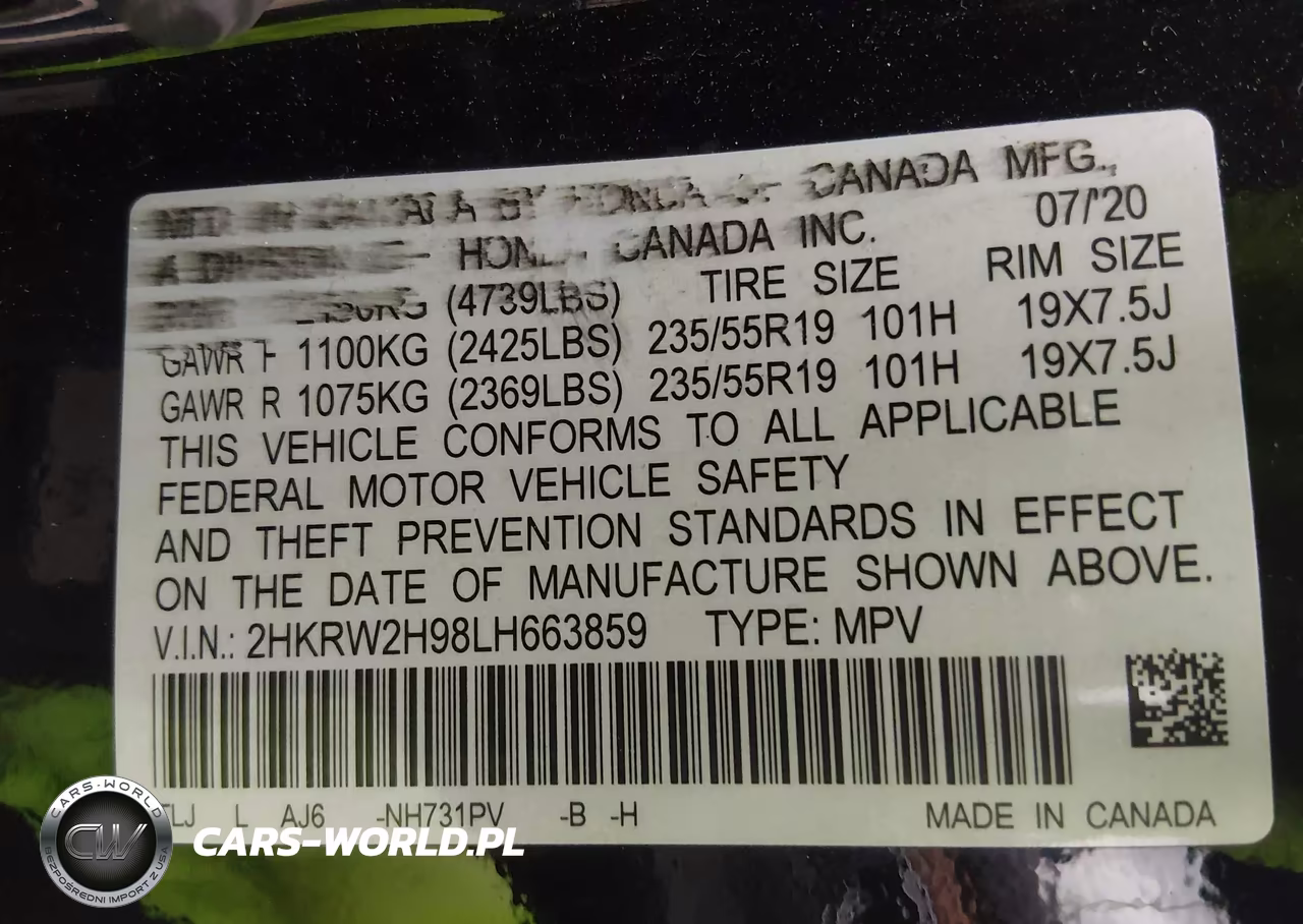 2020 Honda Cr-V Awd Touring VIN:2HKRW2H98LH663859 - 9