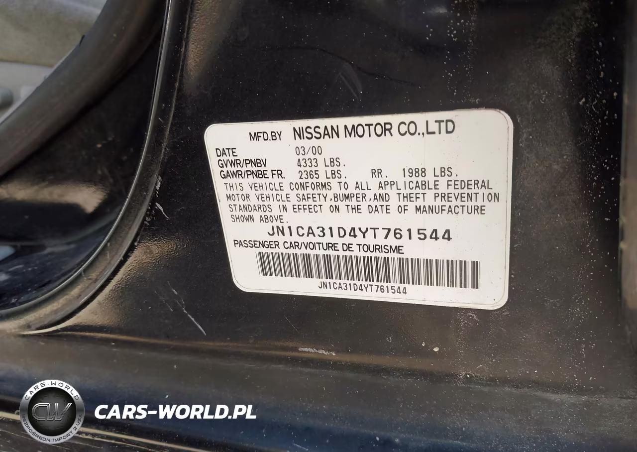 2000 Nissan Maxima Gle-Gxe-Se VIN:JN1CA31D4YT761544 - 9