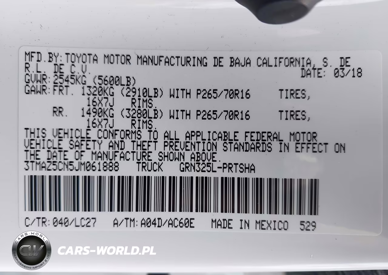 2018 Toyota Tacoma Sr5 V6 VIN:3TMAZ5CN5JM061888 - 9