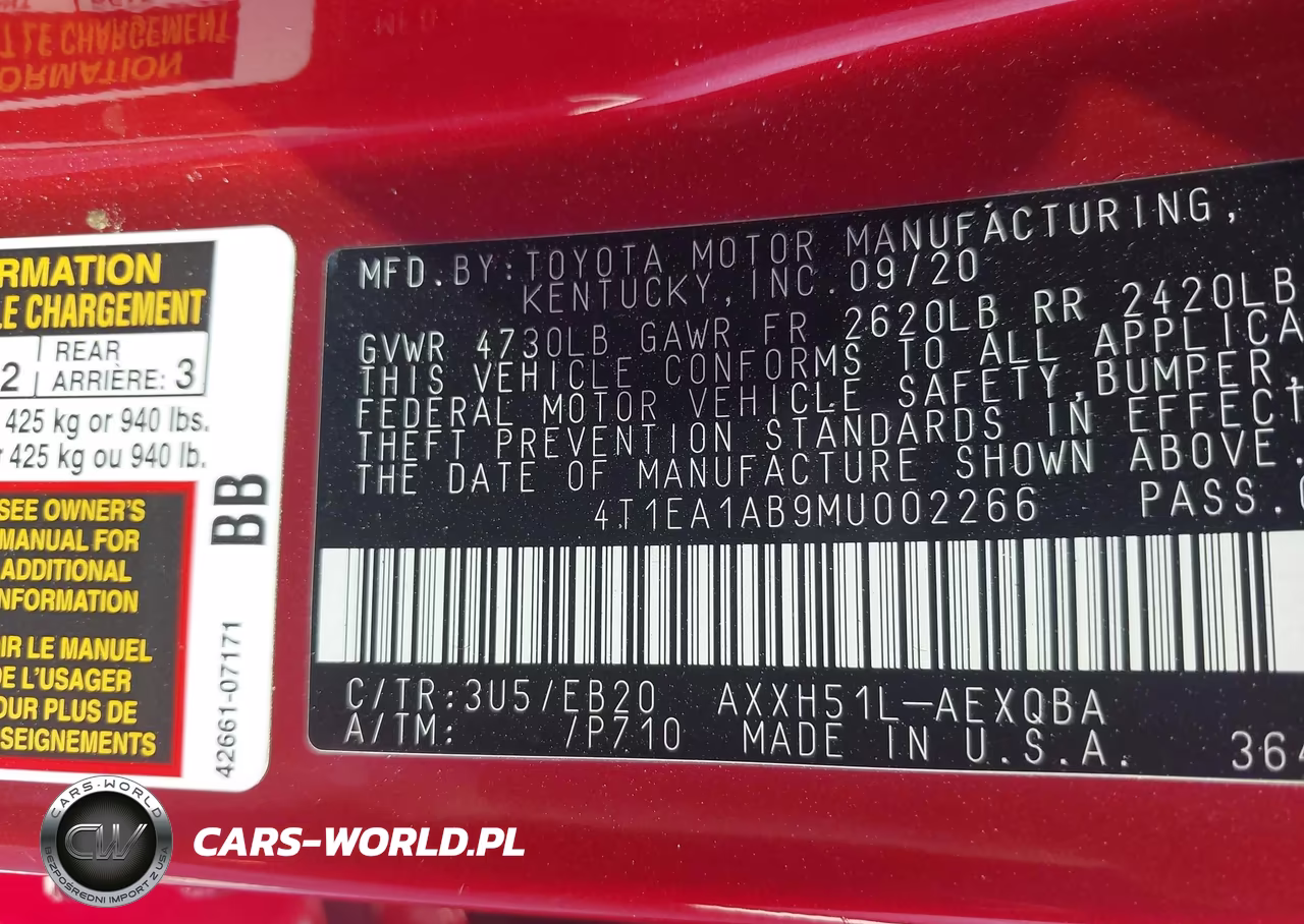 2021 Toyota Avalon Xse Hybrid VIN:4T1EA1AB9MU002266 - 9