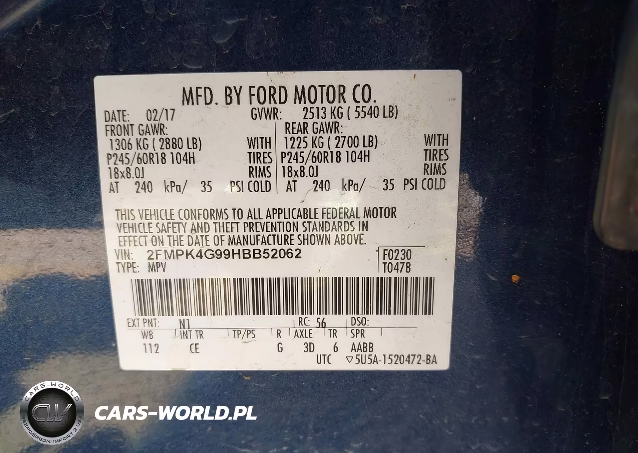 2017 Ford Edge Se VIN:2FMPK4G99HBB52062 - 9
