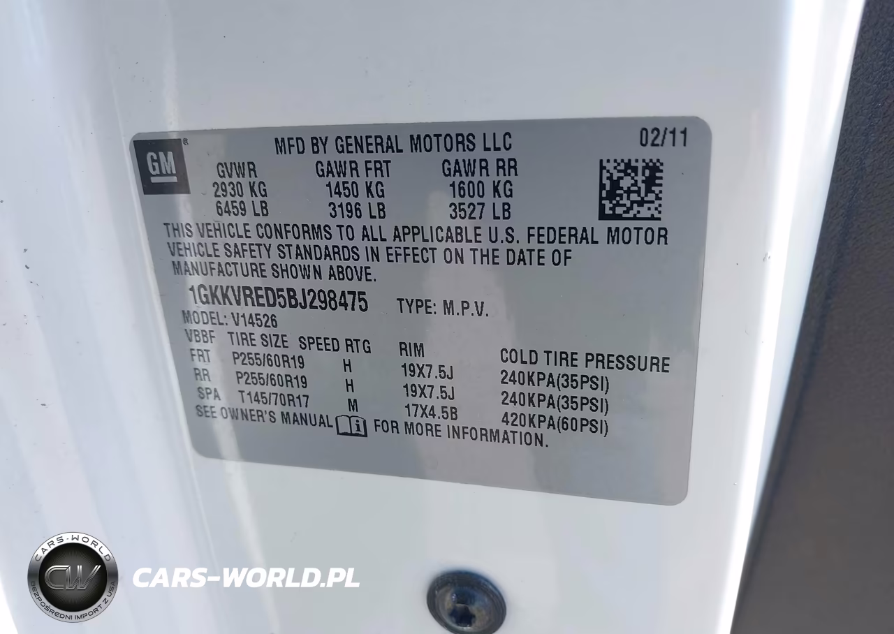 2011 GMC Acadia Slt-1 VIN:1GKKVRED5BJ298475 - 9