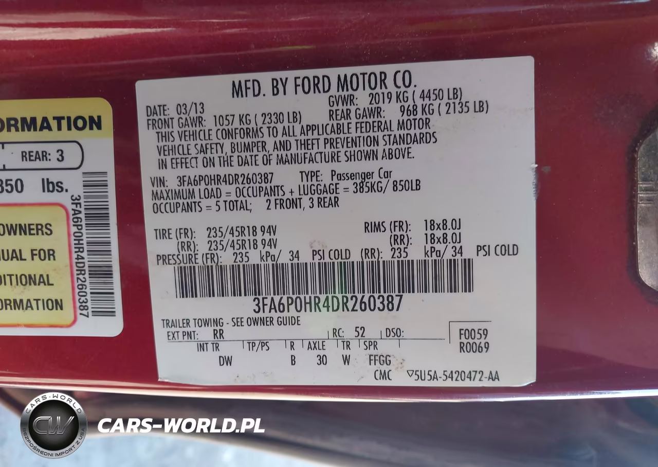 2013 Ford Fusion Se VIN:3FA6P0HR4DR260387 - 9