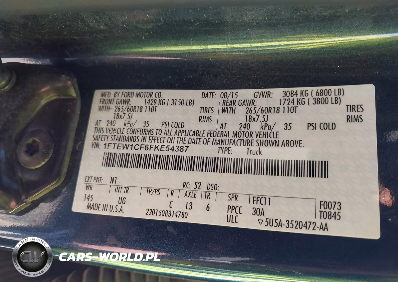 2015 Ford F-150 Xlt VIN:1FTEW1CF6FKE54387 - 9