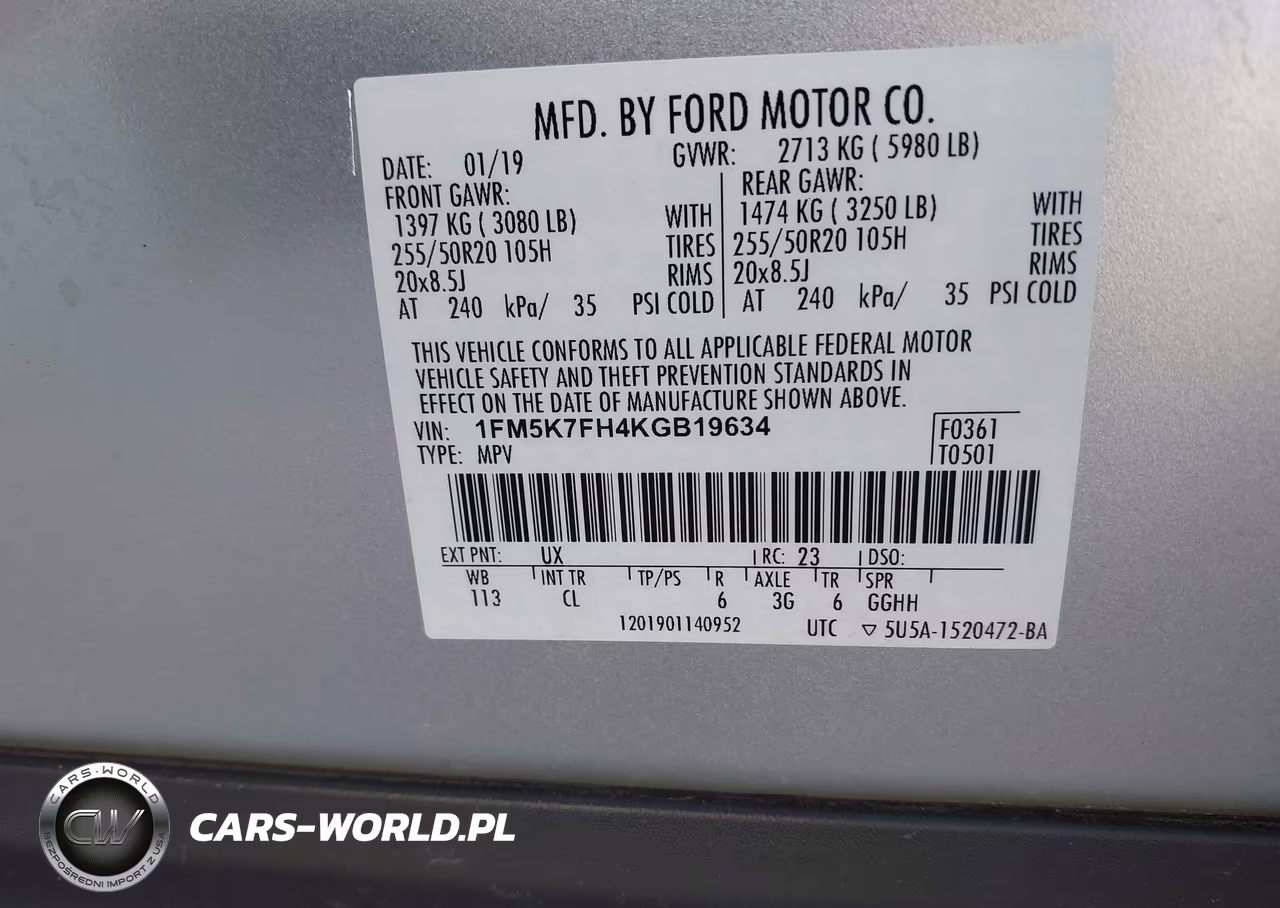 2019 Ford Explorer Limited VIN:1FM5K7FH4KGB19634 - 9
