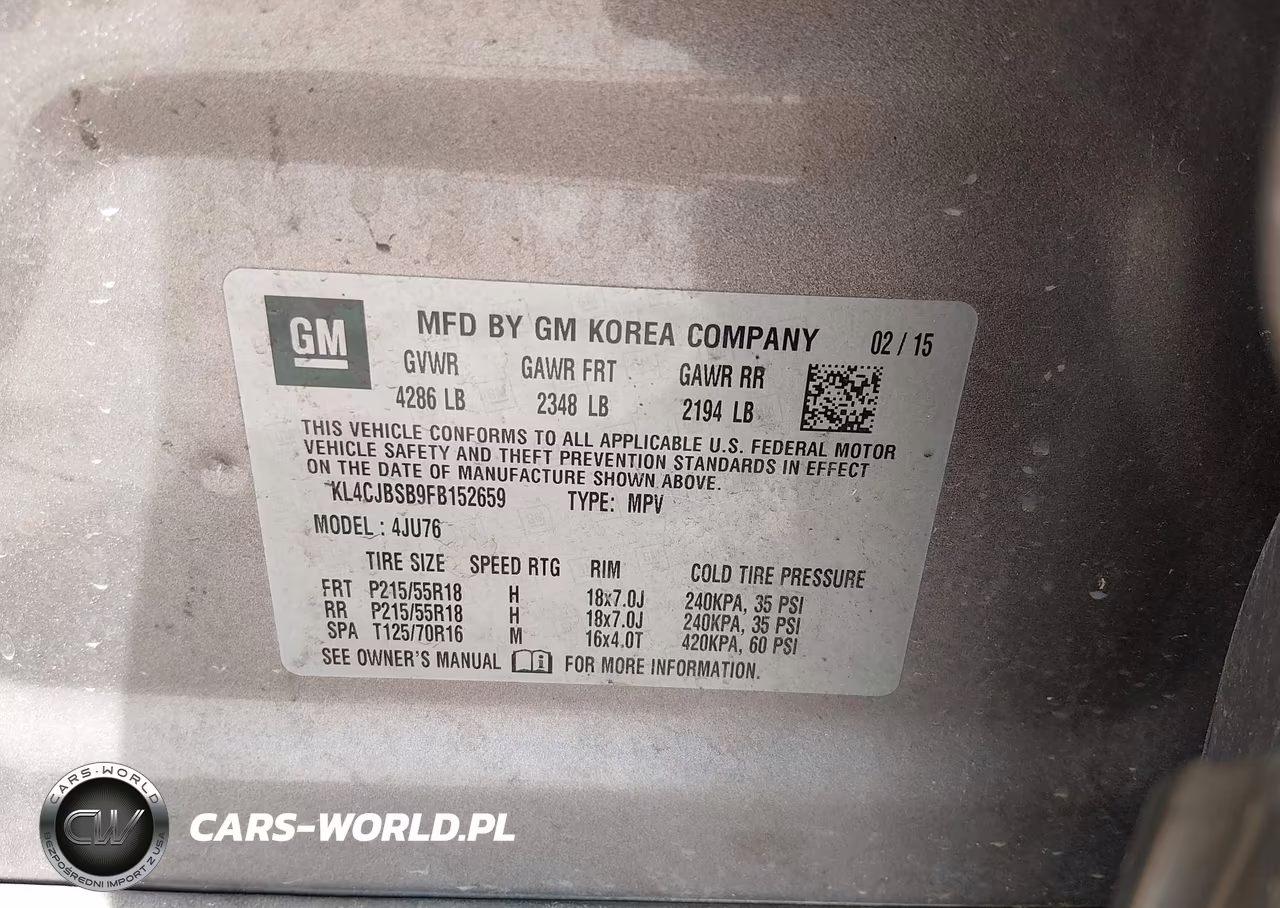 2015 Buick Encore Convenience VIN:KL4CJBSB9FB152659 - 9