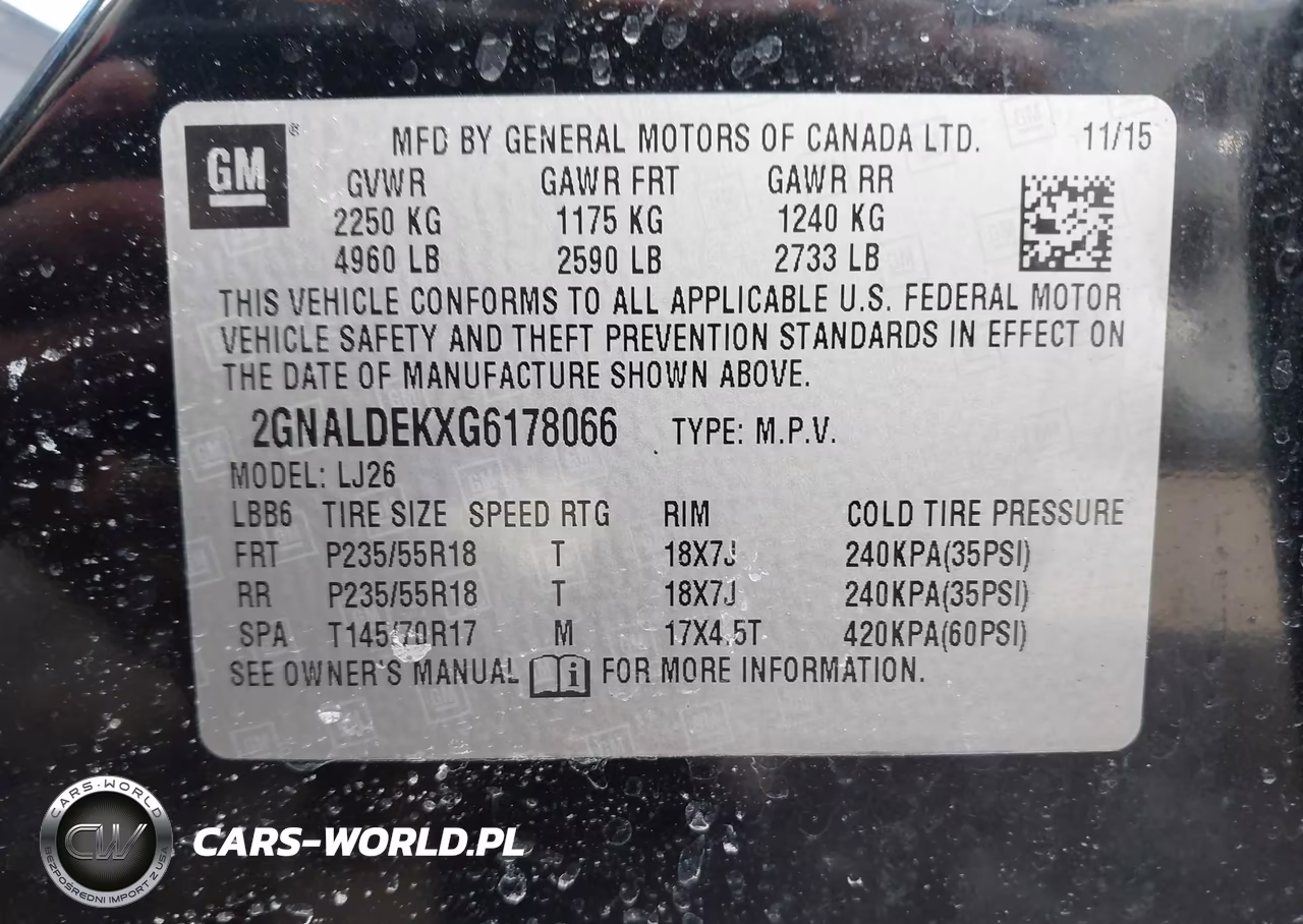2016 Chevrolet Equinox Ltz VIN:2GNALDEKXG6178066 - 9