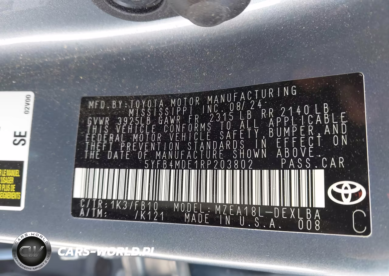 2024 Toyota Corolla Le VIN:5YFB4MDE1RP203802 - 9
