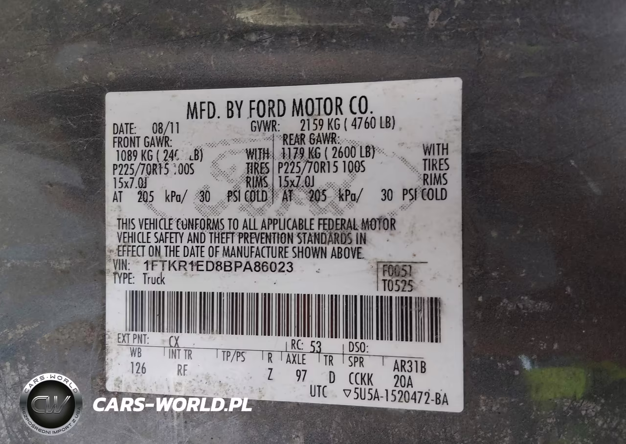 2011 Ford Ranger Xlt VIN:1FTKR1ED8BPA86023 - 9