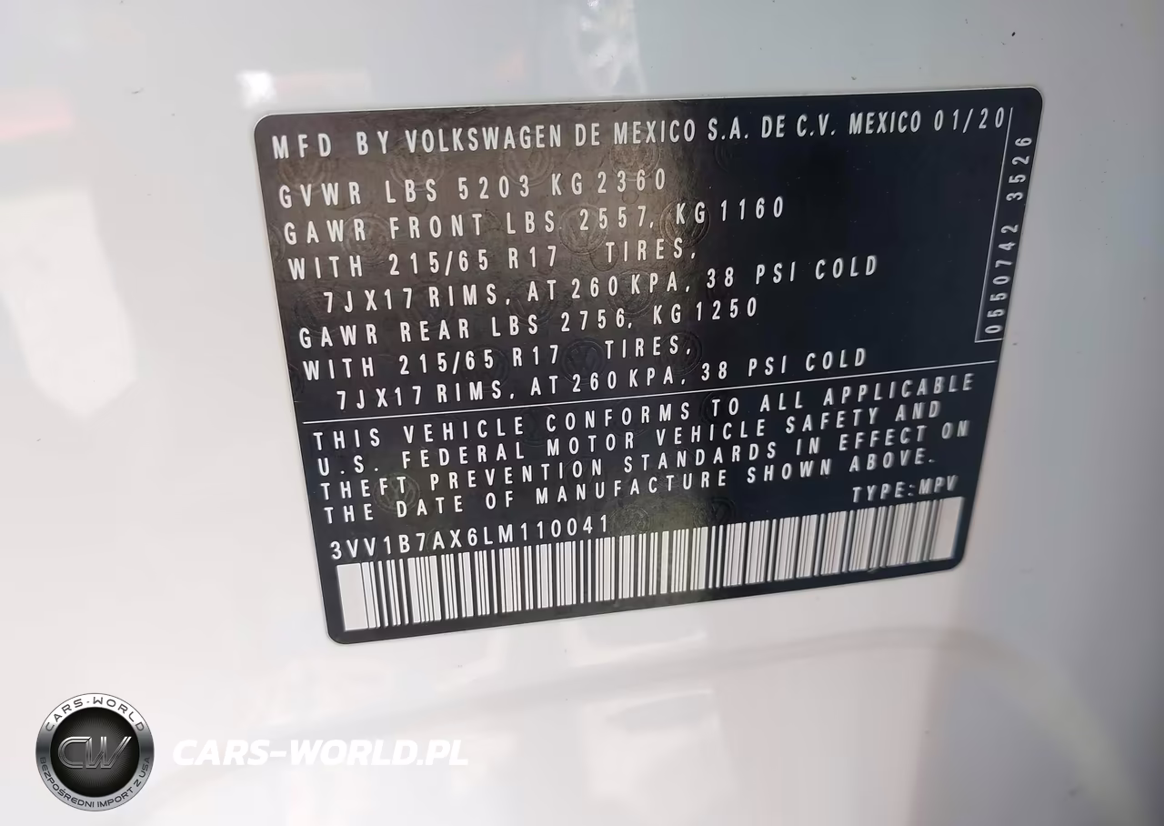 2020 Volkswagen Tiguan 2.0T S VIN:3VV1B7AX6LM110041 - 9