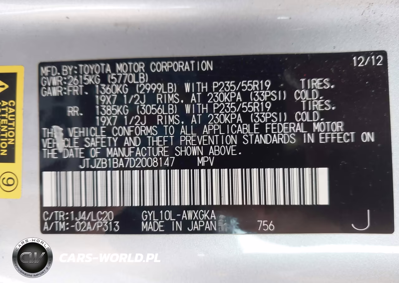 2013 Lexus Rx 450H VIN:JTJZB1BA7D2008147 - 9