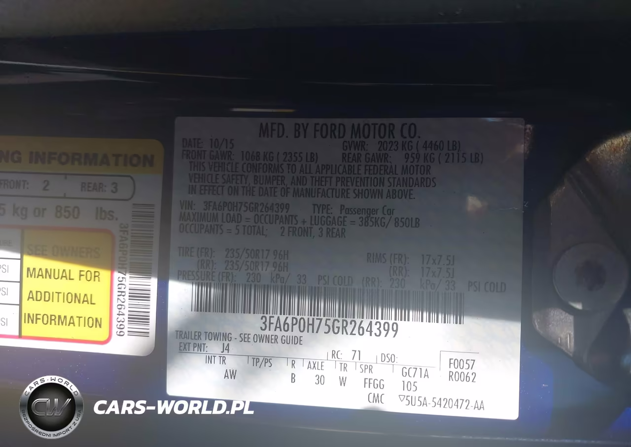2016 Ford Fusion Se VIN:3FA6P0H75GR264399 - 9