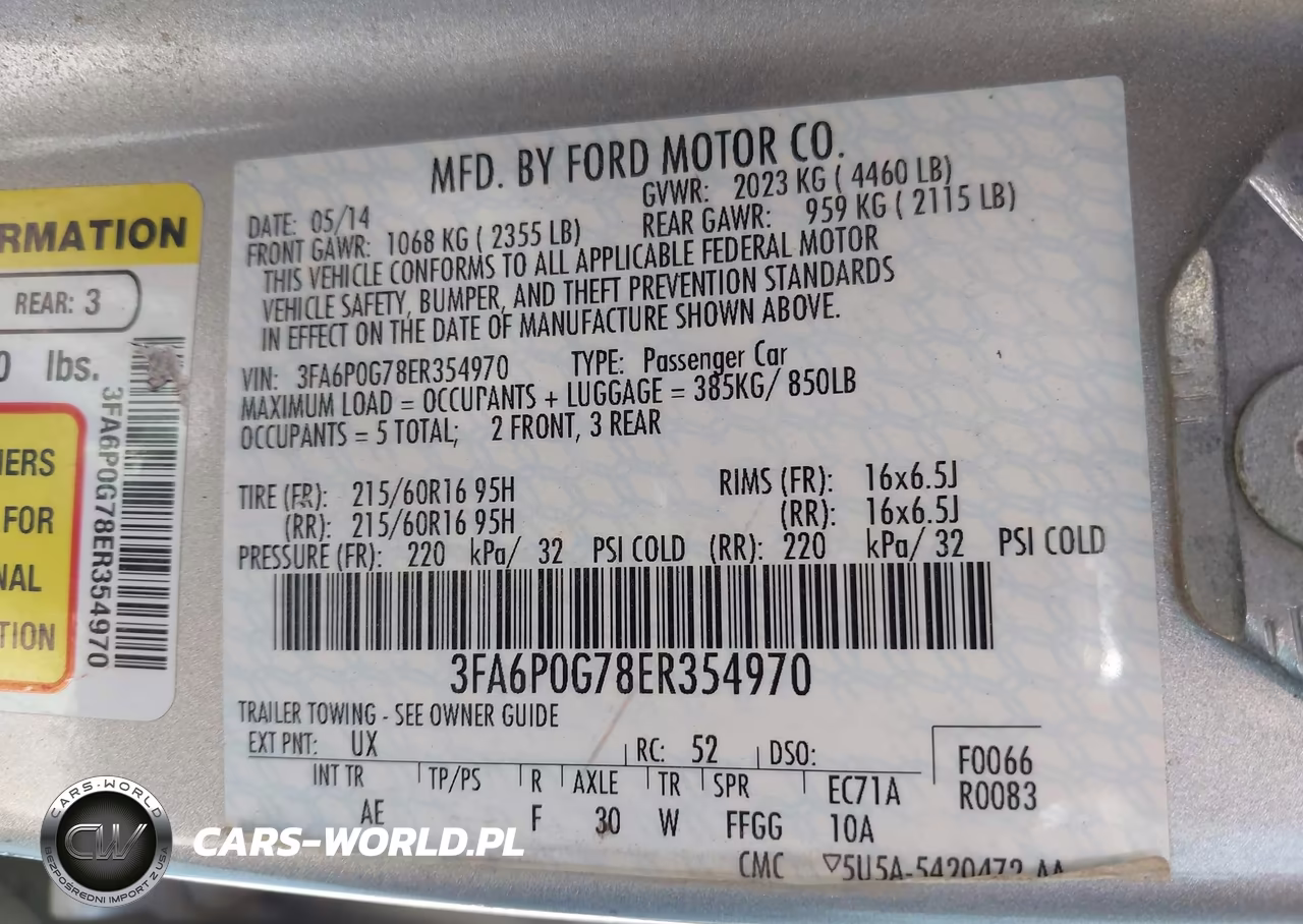 2014 Ford Fusion S VIN:3FA6P0G78ER354970 - 9