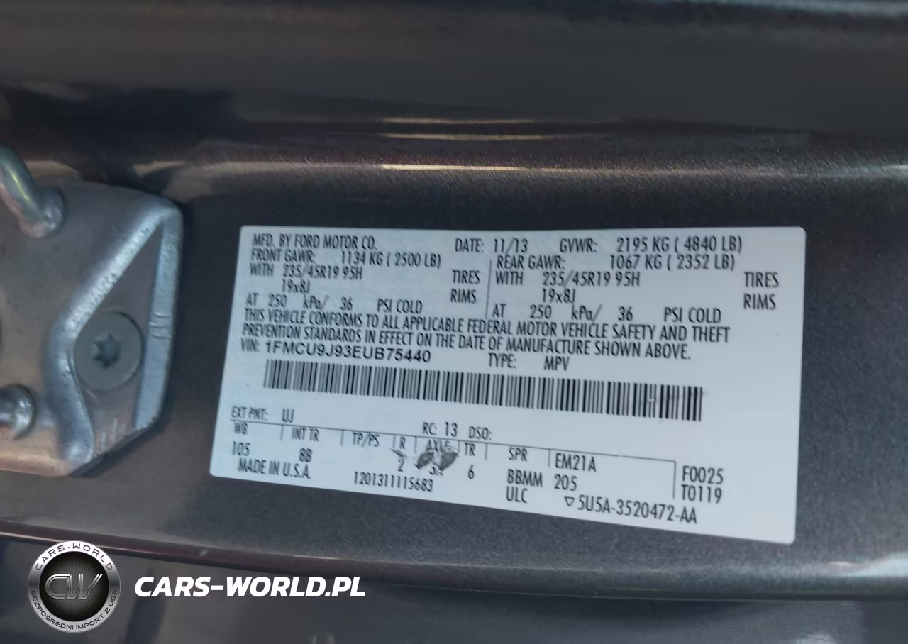 2014 Ford Escape Titanium VIN:1FMCU9J93EUB75440 - 9