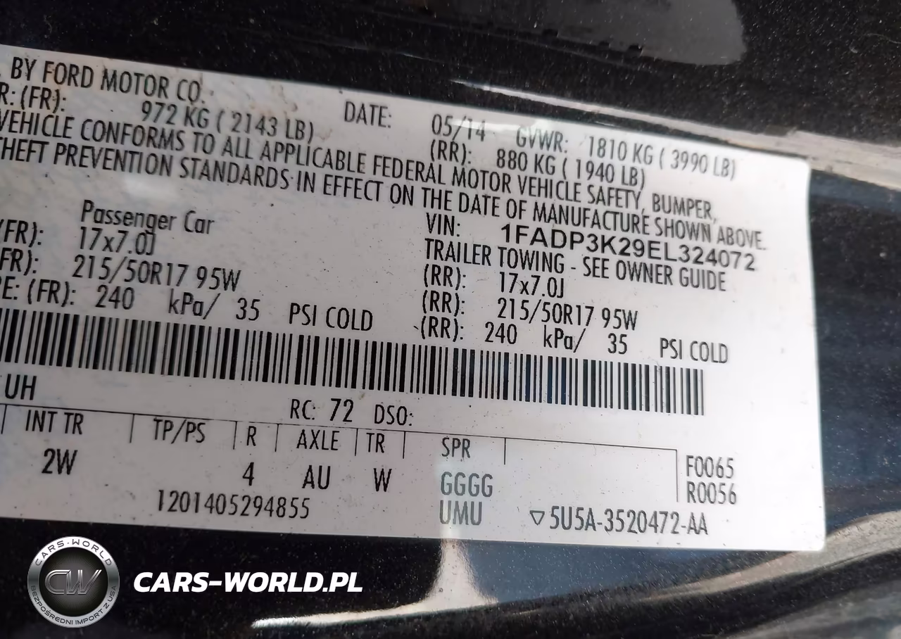2014 Ford Focus Se VIN:1FADP3K29EL324072 - 9